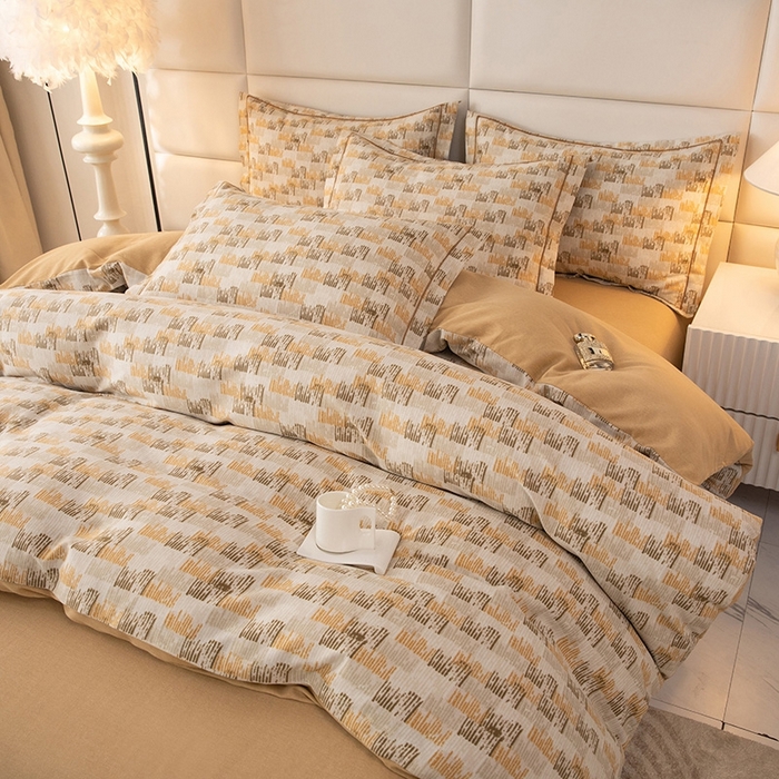 91家纺网 家纺一手货源 找家纺 幸嘉轩 2025新款全棉纯棉喷气加厚磨毛四件套-系列五 无以伦比