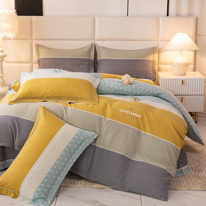 91家纺网 家纺一手货源 找家纺 幸嘉轩 2025新款全棉纯棉喷气加厚磨毛四件套-系列五 奥丽莎