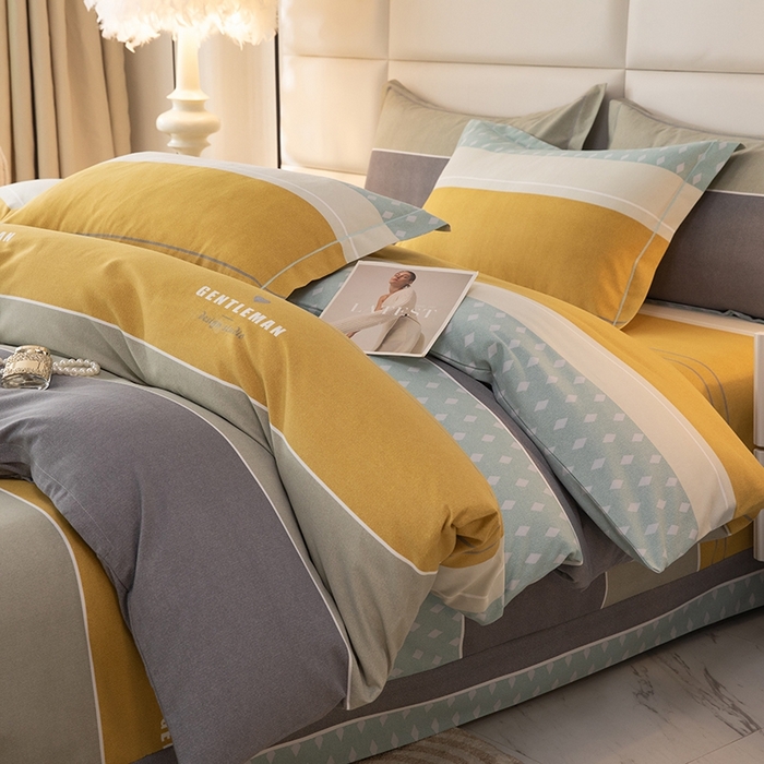 91家纺网 家纺一手货源 找家纺 幸嘉轩 2025新款全棉纯棉喷气加厚磨毛四件套-系列五 奥丽莎