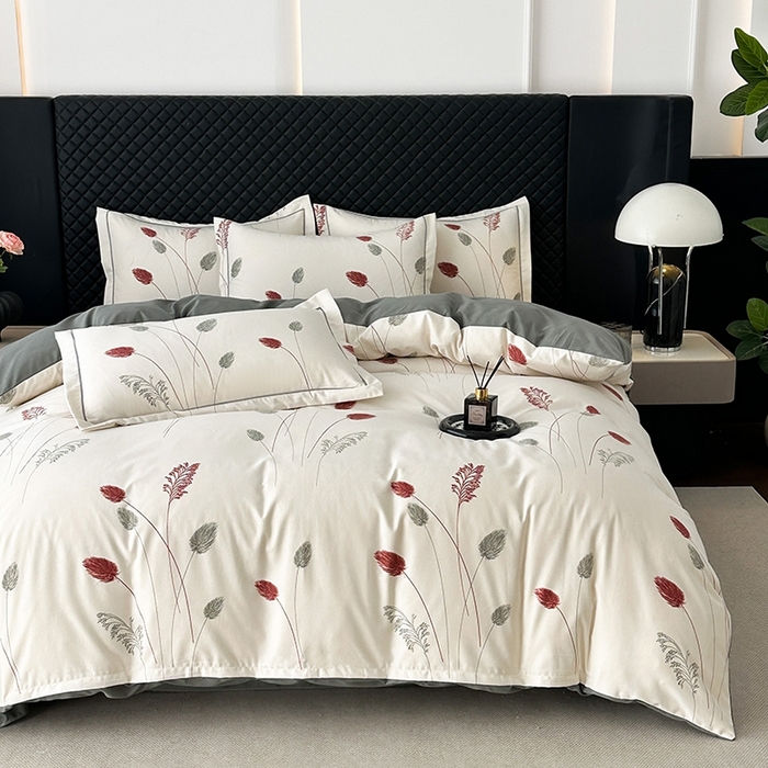 91家纺网 家纺一手货源 找家纺 幸嘉轩 2025新款全棉纯棉喷气加厚磨毛四件套-系列五 夕颜