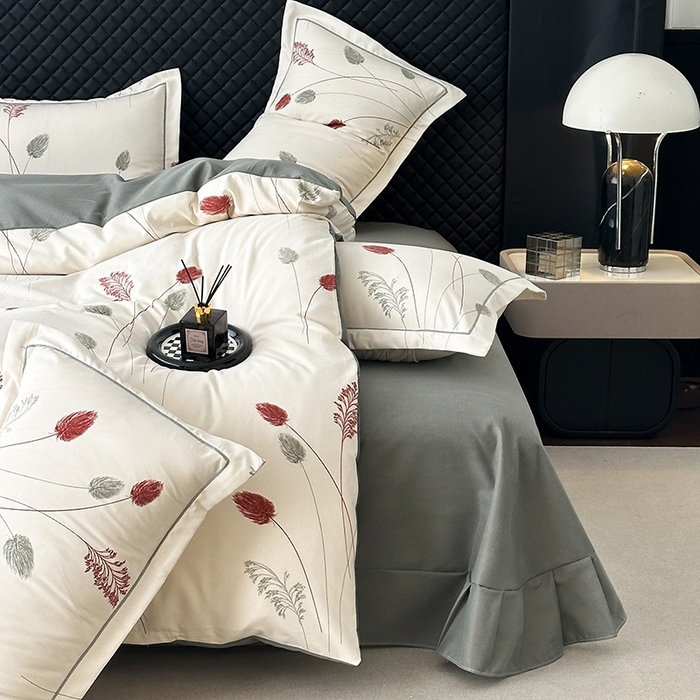 91家纺网 家纺一手货源 找家纺 幸嘉轩 2025新款全棉纯棉喷气加厚磨毛四件套-系列五 夕颜