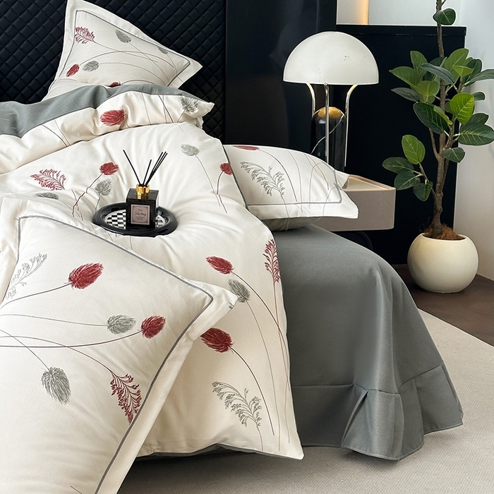 91家纺网 家纺一手货源 找家纺 幸嘉轩 2025新款全棉纯棉喷气加厚磨毛四件套-系列五 夕颜