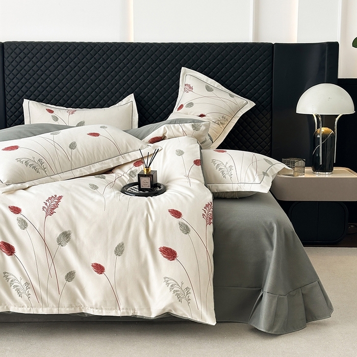 91家纺网 家纺一手货源 找家纺 幸嘉轩 2025新款全棉纯棉喷气加厚磨毛四件套-系列五 夕颜