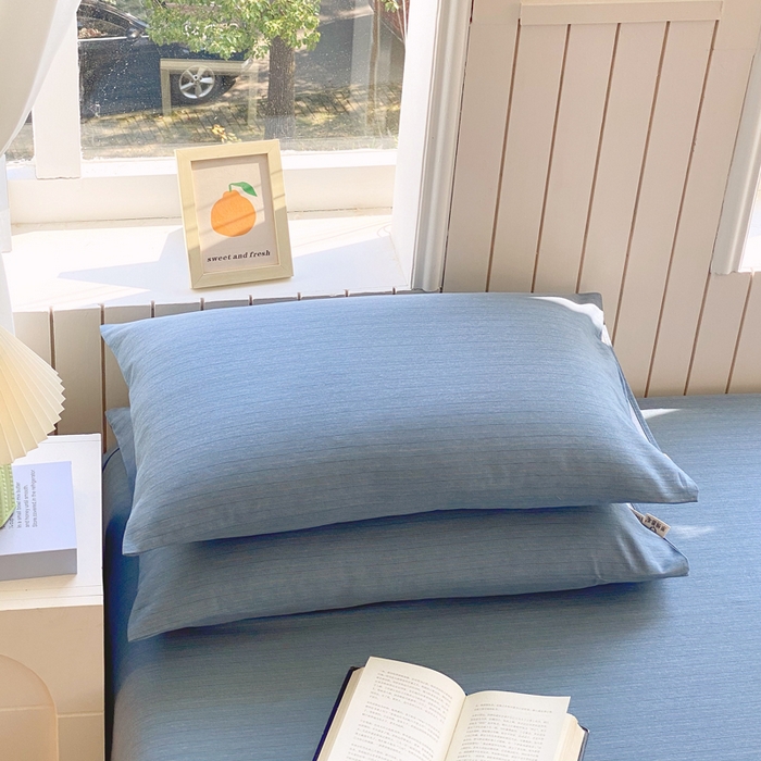 91家纺网 家纺一手货源 找家纺 春皖家纺 2025新款原棉磨毛单枕套 枕套单件-风格一 柏林蓝