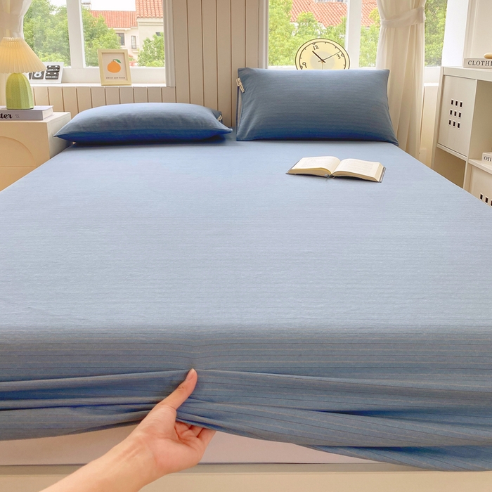 91家纺网 家纺一手货源 找家纺 （总）春皖家纺 2025新款原棉磨毛单床笠 床笠单件-风格一