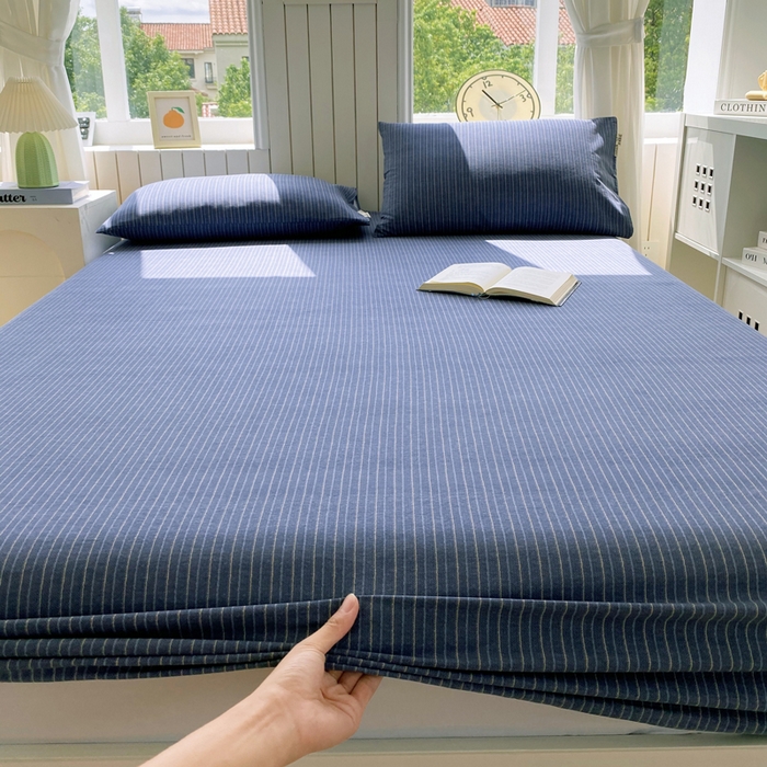 91家纺网 家纺一手货源 找家纺 （总）春皖家纺 2025新款原棉磨毛单床笠 床笠单件-风格一