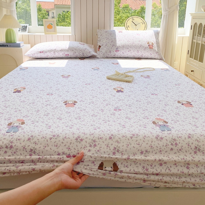 91家纺网 家纺一手货源 找家纺 （总）春皖家纺 2025新款原棉磨毛单床笠 床笠单件-风格一