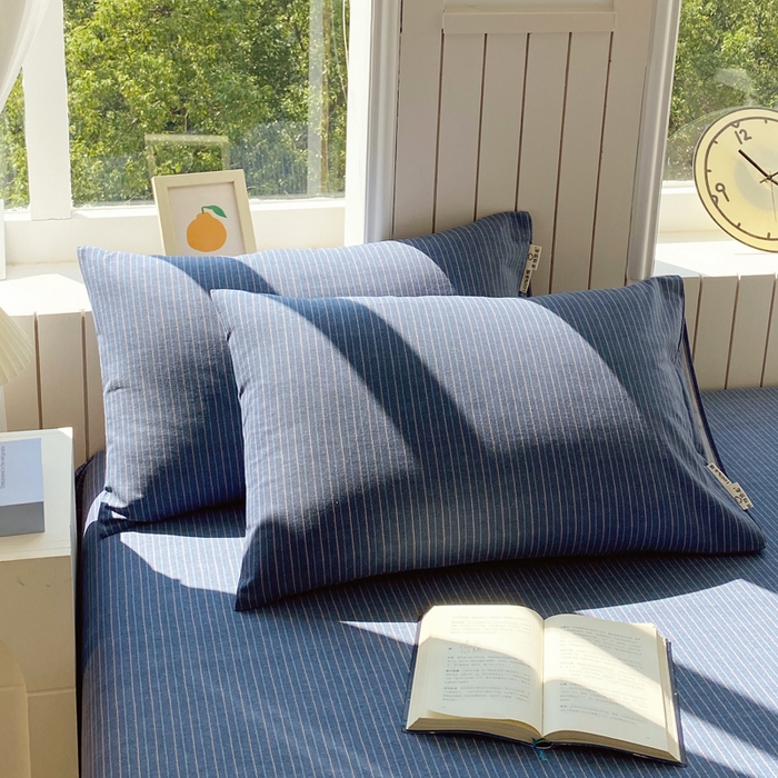 春皖家纺 2025新款原棉磨毛单枕套 枕套单件-风格一 梦蓝图