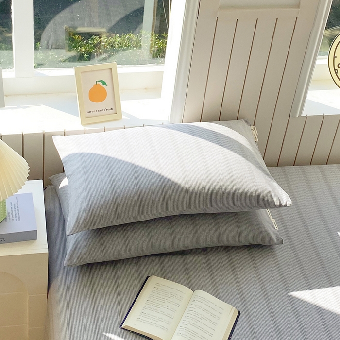 91家纺网 家纺一手货源 找家纺 春皖家纺 2025新款原棉磨毛单枕套 枕套单件-风格一 暮山灰