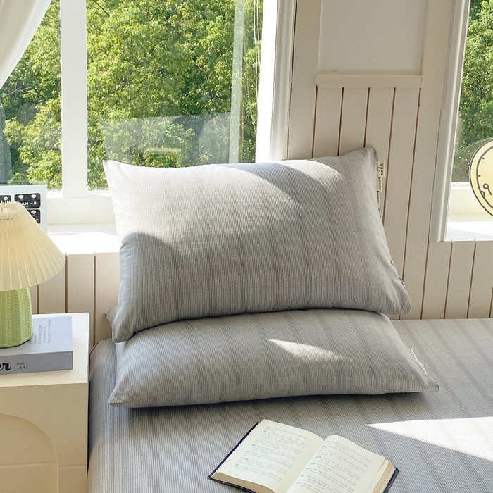 春皖家纺 2025新款原棉磨毛单枕套 枕套单件-风格一 暮山灰