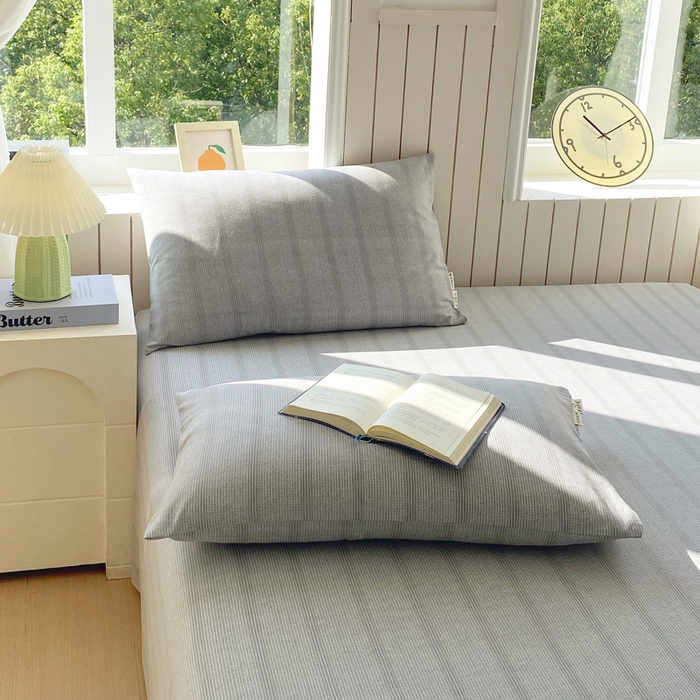 91家纺网 家纺一手货源 找家纺 春皖家纺 2025新款原棉磨毛单枕套 枕套单件-风格一 暮山灰