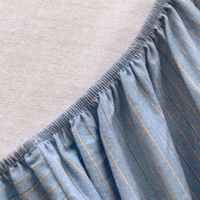 91家纺网 家纺一手货源 找家纺 春皖家纺 2025新款原棉磨毛单床笠 床笠单件-风格一 柏林蓝