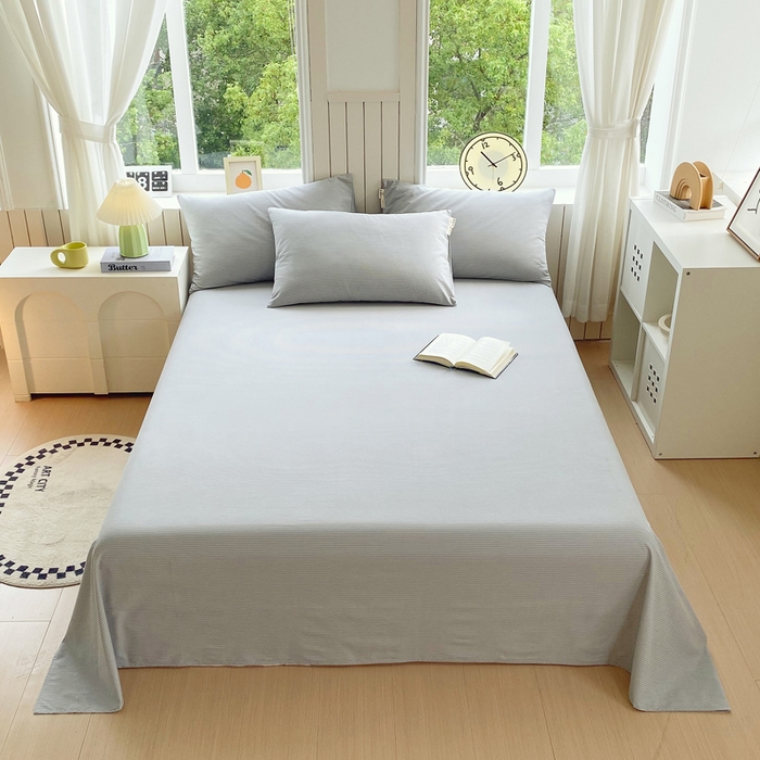 91家纺网 家纺一手货源 找家纺 春皖家纺 2025新款原棉磨毛单枕套 枕套单件-风格一 雾灰细语