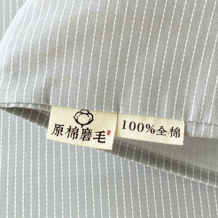 91家纺网 家纺一手货源 找家纺 春皖家纺 2025新款原棉磨毛单枕套 枕套单件-风格一 雾灰细语
