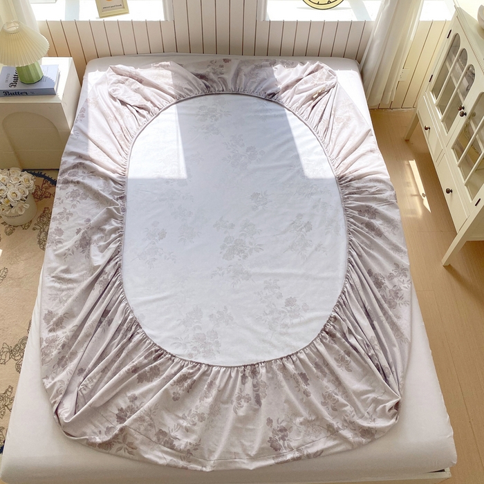 91家纺网 家纺一手货源 找家纺 春皖家纺 2025新款原棉磨毛单床笠 床笠单件-风格一 花庭悦舞