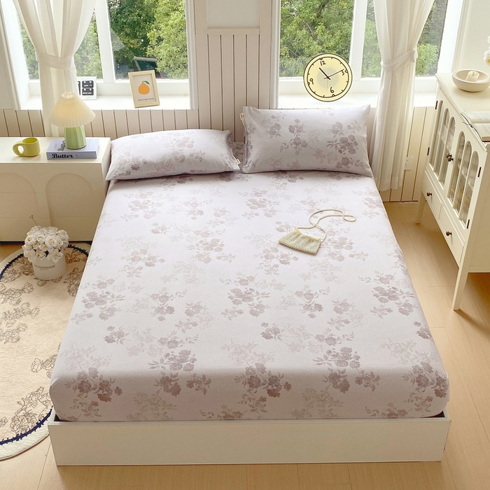 91家纺网 家纺一手货源 找家纺 春皖家纺 2025新款原棉磨毛单床笠 床笠单件-风格一 花庭悦舞