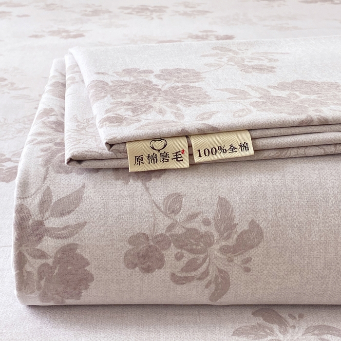 91家纺网 家纺一手货源 找家纺 春皖家纺 2025新款原棉磨毛单床笠 床笠单件-风格一 花庭悦舞