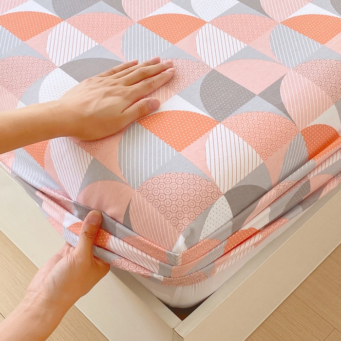 91家纺网 家纺一手货源 找家纺 春皖家纺 2026新款原棉磨毛单床笠 床笠单件-风格一 几何梦