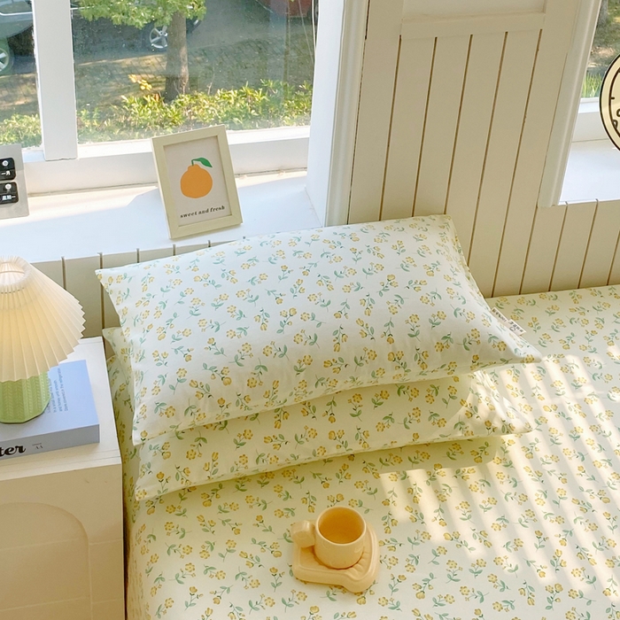 91家纺网 家纺一手货源 找家纺 春皖家纺 2025新款原棉磨毛单枕套 枕套单件-风格一 知春意