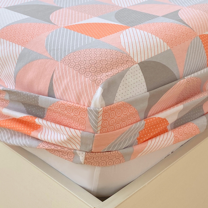 91家纺网 家纺一手货源 找家纺 春皖家纺 2026新款原棉磨毛单床笠 床笠单件-风格一 几何梦