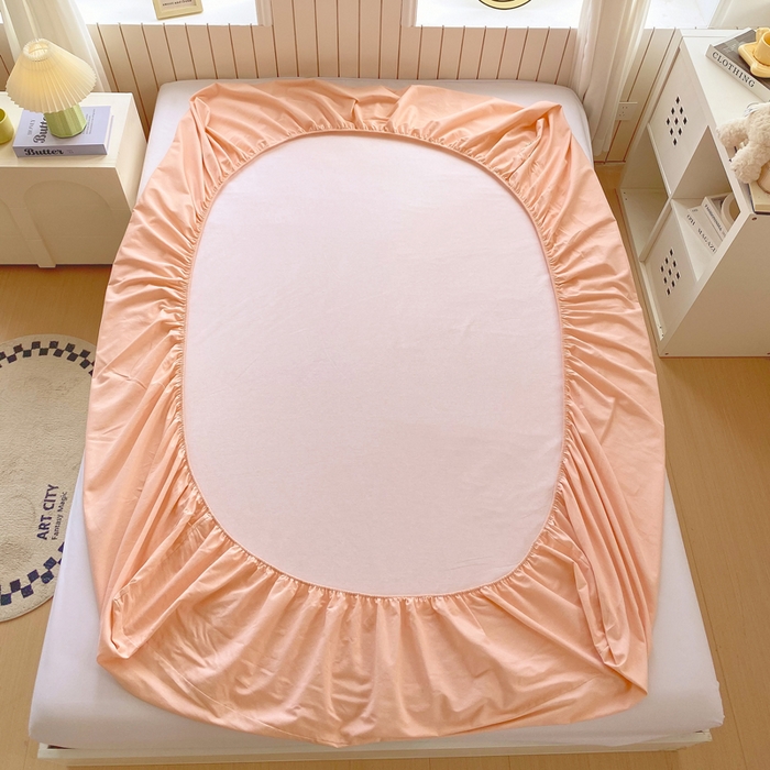 91家纺网 家纺一手货源 找家纺 春皖家纺 2025新款原棉磨毛单床笠 床笠单件-风格一 丽人粉