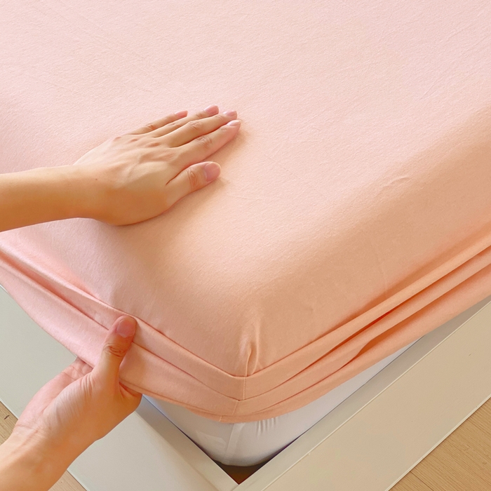 91家纺网 家纺一手货源 找家纺 春皖家纺 2025新款原棉磨毛单床笠 床笠单件-风格一 丽人粉