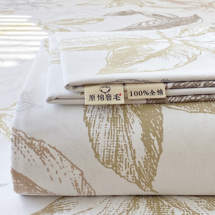 91家纺网 家纺一手货源 找家纺 春皖家纺 2025新款原棉磨毛单床笠 床笠单件-风格一 留香