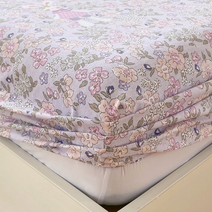 91家纺网 家纺一手货源 找家纺 春皖家纺 2026新款原棉磨毛单床笠 床笠单件-风格一 萌萌兔