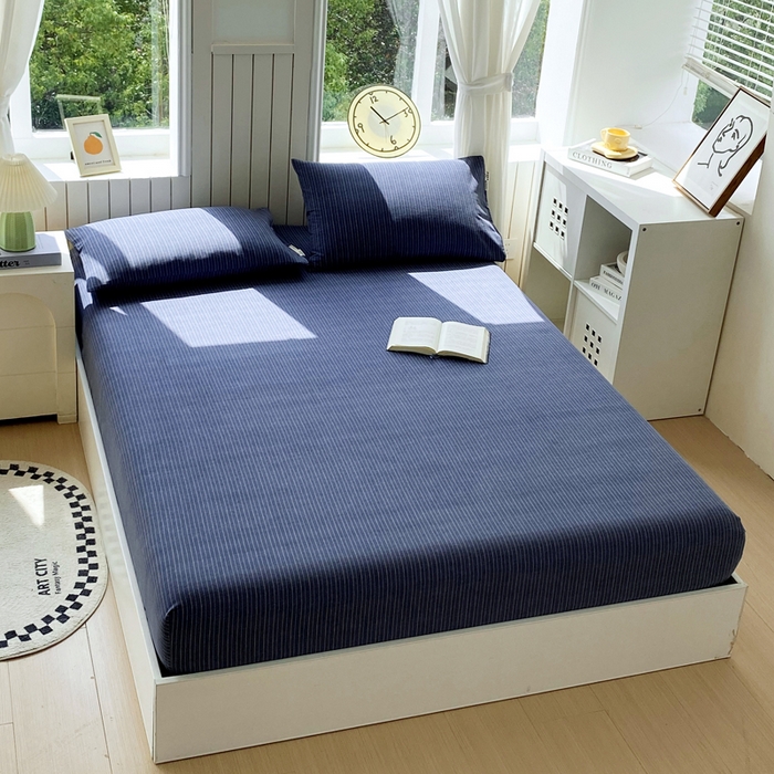 91家纺网 家纺一手货源 找家纺 春皖家纺 2025新款原棉磨毛单床笠 床笠单件-风格一 梦蓝图