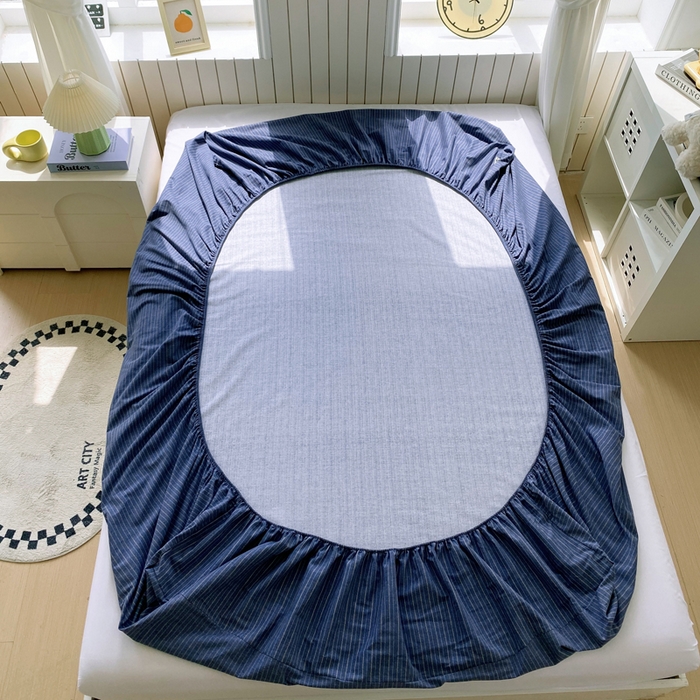 91家纺网 家纺一手货源 找家纺 春皖家纺 2025新款原棉磨毛单床笠 床笠单件-风格一 梦蓝图