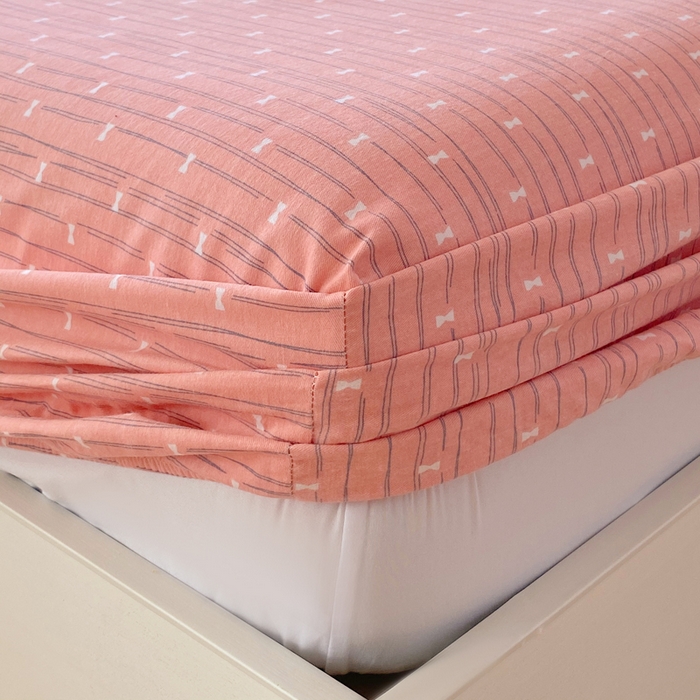 91家纺网 家纺一手货源 找家纺 春皖家纺 2025新款原棉磨毛单床笠 床笠单件-风格一 梦妮粉