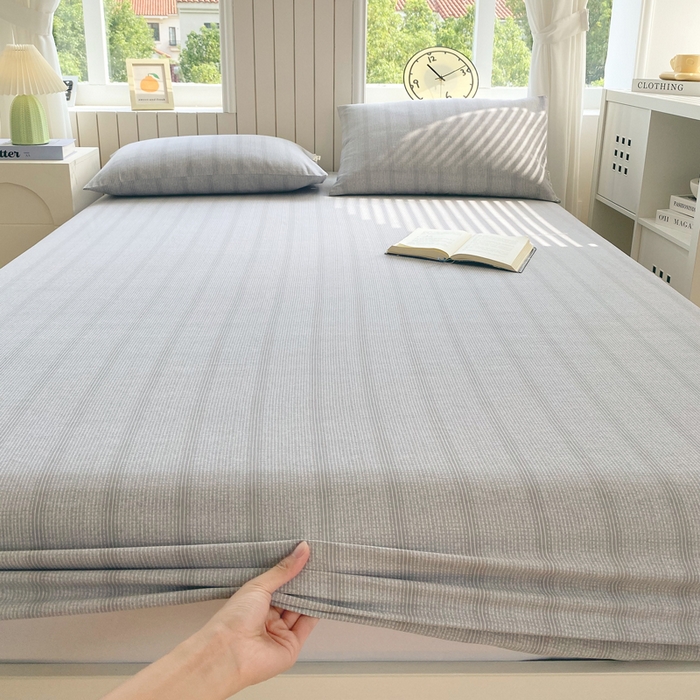 春皖家纺 2025新款原棉磨毛单床笠 床笠单件-风格一 暮山灰