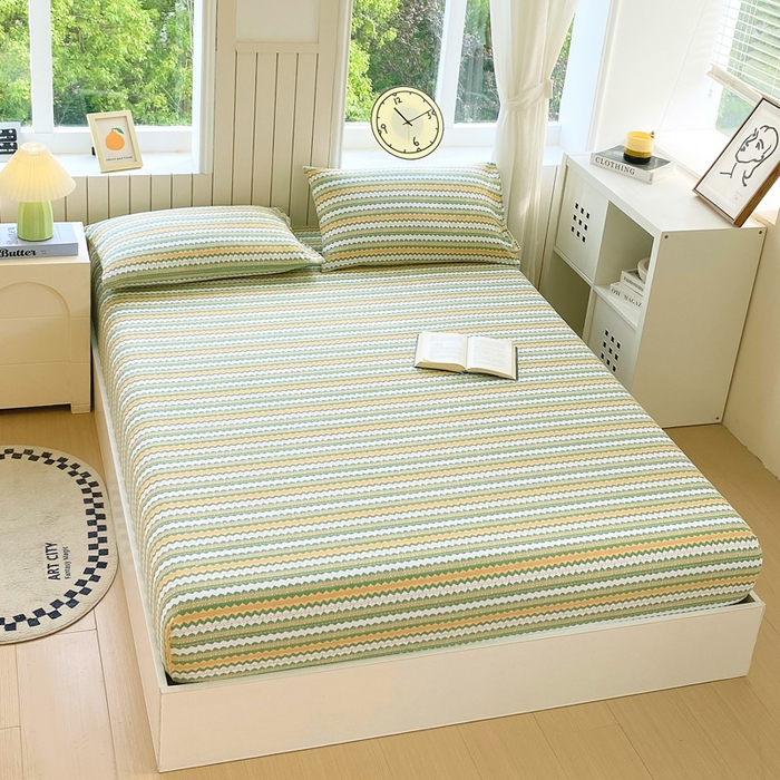 91家纺网 家纺一手货源 找家纺 春皖家纺 2025新款原棉磨毛单床笠 床笠单件-风格一 拿坡里