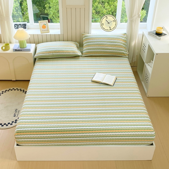 91家纺网 家纺一手货源 找家纺 春皖家纺 2025新款原棉磨毛单床笠 床笠单件-风格一 拿坡里