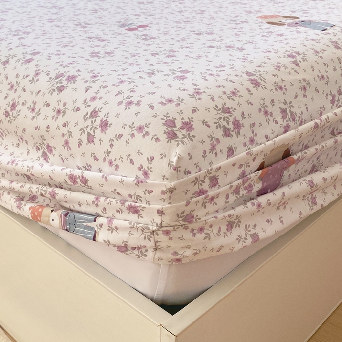 91家纺网 家纺一手货源 找家纺 春皖家纺 2025新款原棉磨毛单床笠 床笠单件-风格一 旺财