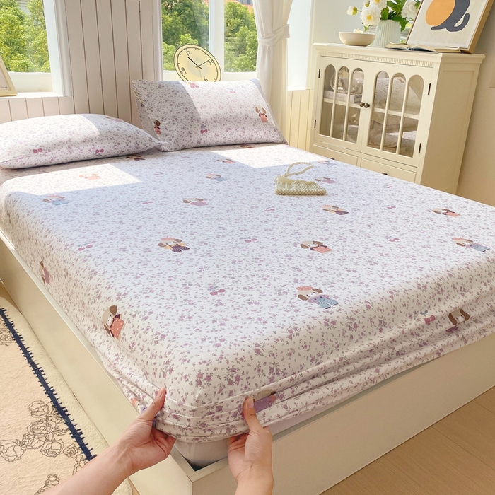 91家纺网 家纺一手货源 找家纺 春皖家纺 2025新款原棉磨毛单床笠 床笠单件-风格一 旺财