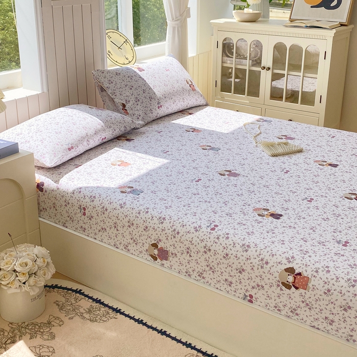 91家纺网 家纺一手货源 找家纺 春皖家纺 2025新款原棉磨毛单床笠 床笠单件-风格一 旺财