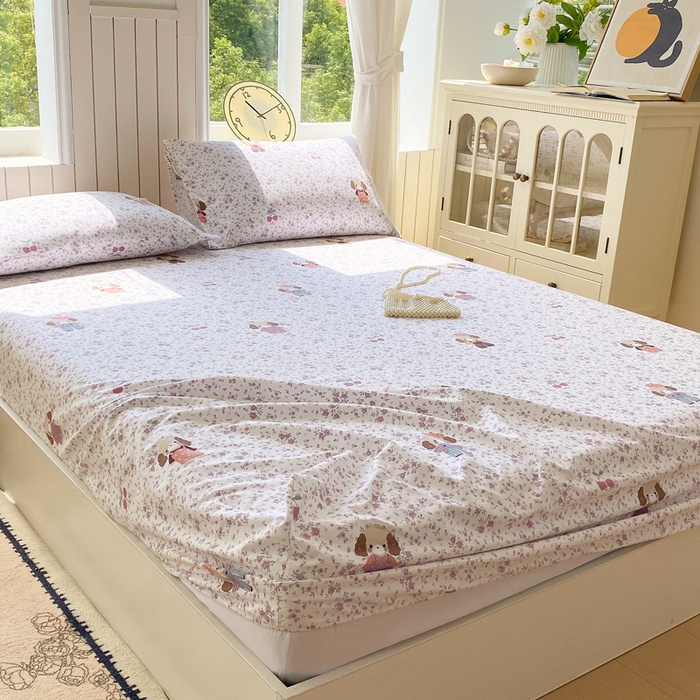 91家纺网 家纺一手货源 找家纺 春皖家纺 2025新款原棉磨毛单床笠 床笠单件-风格一 旺财