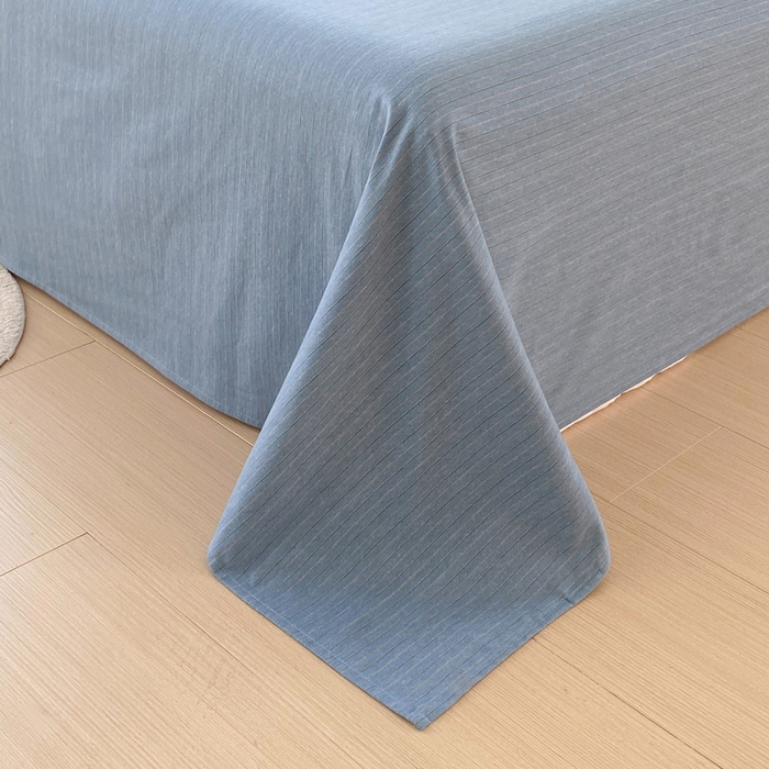 91家纺网 家纺一手货源 找家纺 春皖家纺 2025新款原棉磨毛单床单 床单单件-风格一 柏林蓝