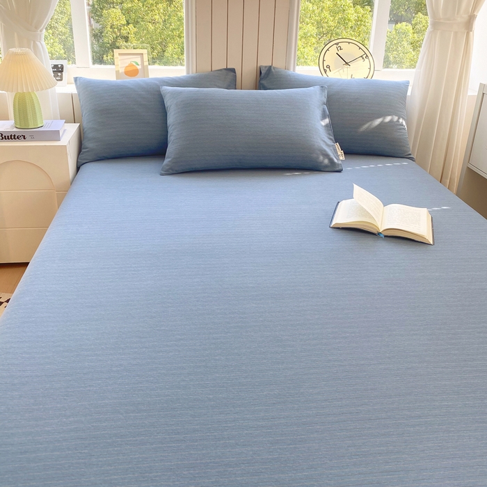 91家纺网 家纺一手货源 找家纺 春皖家纺 2025新款原棉磨毛单床单 床单单件-风格一 柏林蓝