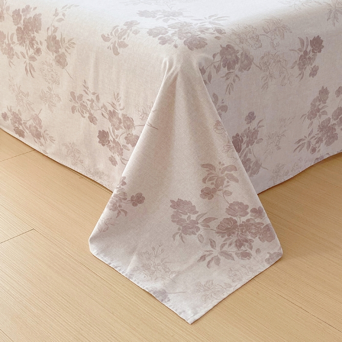 91家纺网 家纺一手货源 找家纺 春皖家纺 2025新款原棉磨毛单床单 床单单件-风格一 花庭悦舞