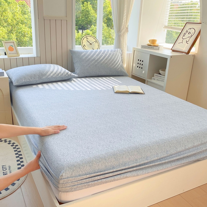 91家纺网 家纺一手货源 找家纺 春皖家纺 2025新款原棉磨毛单床笠 床笠单件-风格一 幸福里