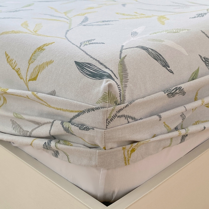 91家纺网 家纺一手货源 找家纺 春皖家纺 2025新款原棉磨毛单床笠 床笠单件-风格一 叶晴川