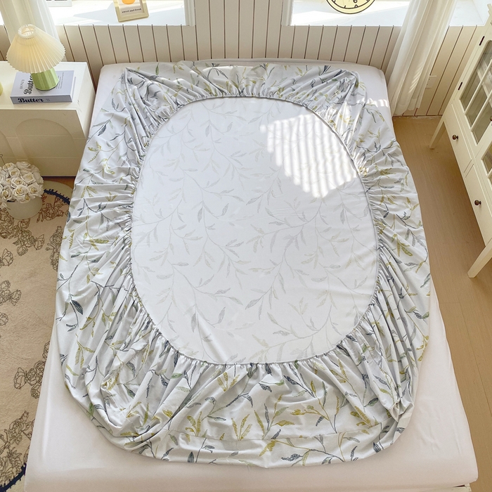 91家纺网 家纺一手货源 找家纺 春皖家纺 2025新款原棉磨毛单床笠 床笠单件-风格一 叶晴川