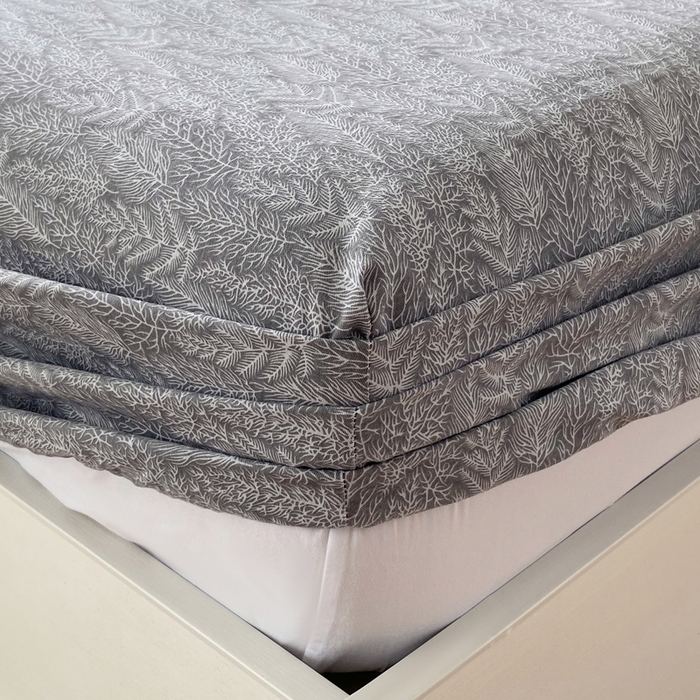 91家纺网 家纺一手货源 找家纺 春皖家纺 2025新款原棉磨毛单床笠 床笠单件-风格一 叶相思