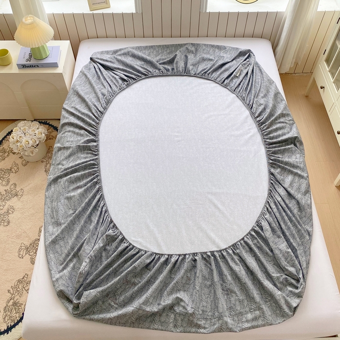 91家纺网 家纺一手货源 找家纺 春皖家纺 2025新款原棉磨毛单床笠 床笠单件-风格一 叶相思