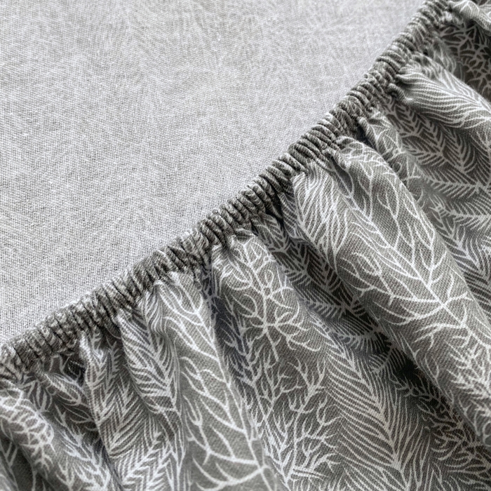 91家纺网 家纺一手货源 找家纺 春皖家纺 2025新款原棉磨毛单床笠 床笠单件-风格一 叶相思