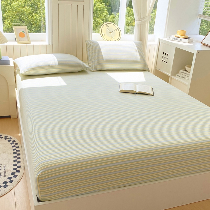 91家纺网 家纺一手货源 找家纺 春皖家纺 2025新款原棉磨毛单床笠 床笠单件-风格一 云水间