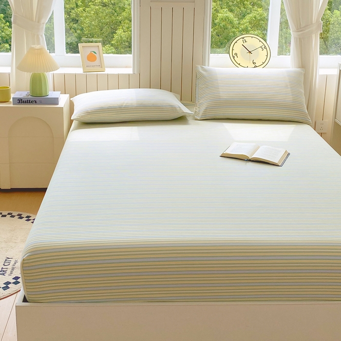 91家纺网 家纺一手货源 找家纺 春皖家纺 2025新款原棉磨毛单床笠 床笠单件-风格一 云水间