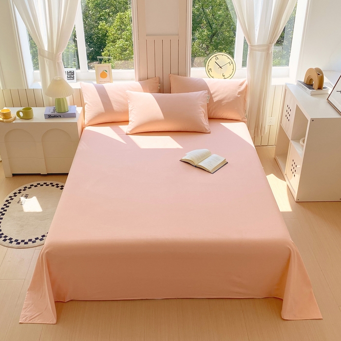 春皖家纺 2025新款原棉磨毛单床单 床单单件-风格一 丽人粉